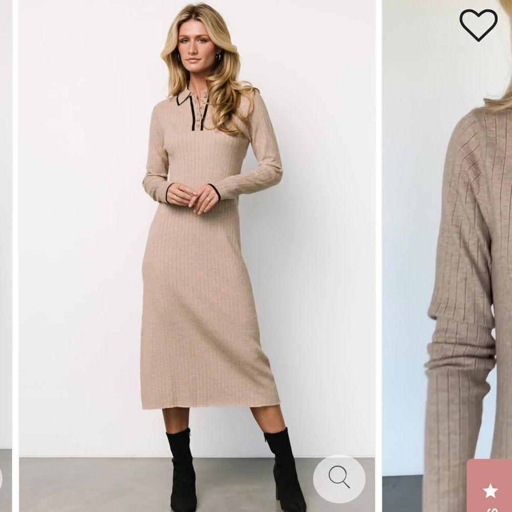 NWT Tan Ribbed Knit Dress✨